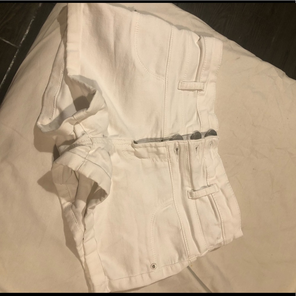 White high waisted shorts